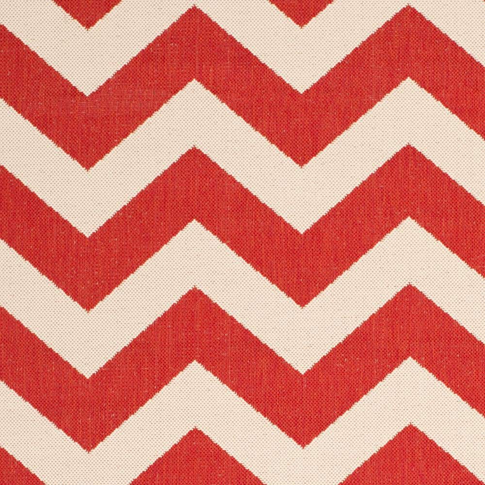 Red Chevron Flat Woven Indoor/Outdoor Area Rug