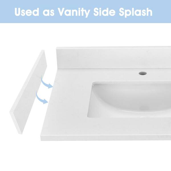 LANDOLT Pure Urban 21.25 in. W Engineered Stone Vanity Sidesplash