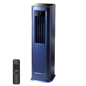 12,000 BTU (DOE) Portable Air Conditioner Cools 1,200 Sq. Ft. with Dehumidifier and Remote Control in Blue