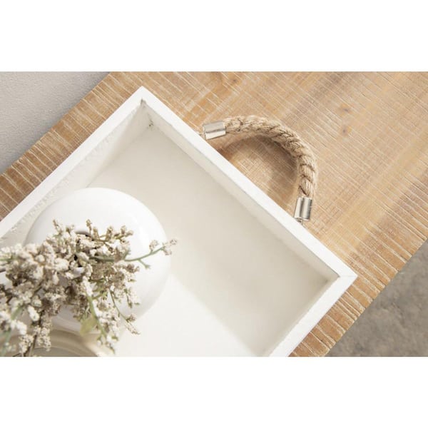 Kate and Laurel Lipton White Decorative Tray 210773 - The Home Depot