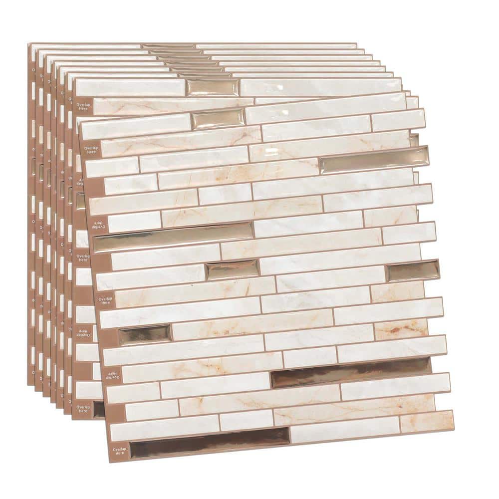 ilemong Peel and Stick Tile Backsplash 12 in. x 12 in. Vinyl Stick on ...