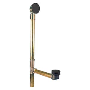 25 in. Brass Tub Waste and Overflow Drain Assembly in Matte Black