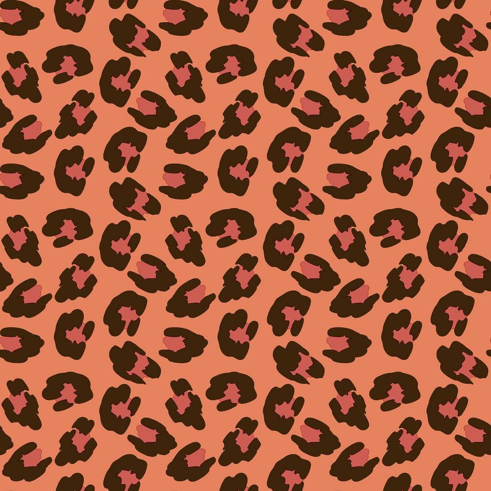 Into The Wild Orange Metallic Leopard Print Non-Pasted Non-Woven Paper Wall