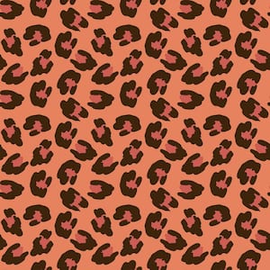 Into The Wild Orange Metallic Leopard Print Non-Pasted Non-Woven Paper Wallpaper Roll