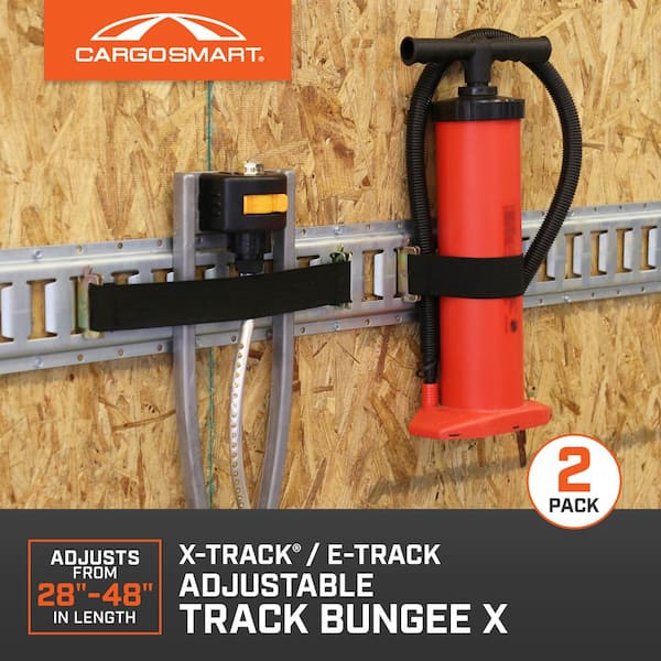 28 in. to 48 in. W x 3/4 in. L Adjustable Track E-Track and X-Track Bungee Cord - 2 pk