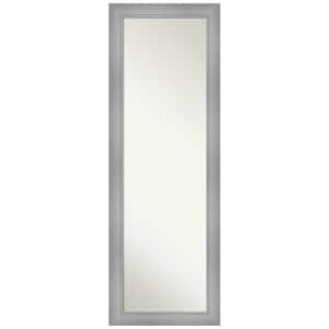 Large Rectangle Silver Metallic Hooks Modern Mirror (52 in. H x 18 in. W)