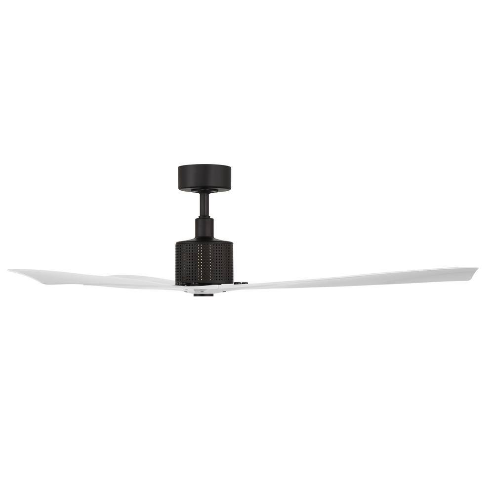 Matte Black and White 60'' Smart Ceiling Fan with LED Light