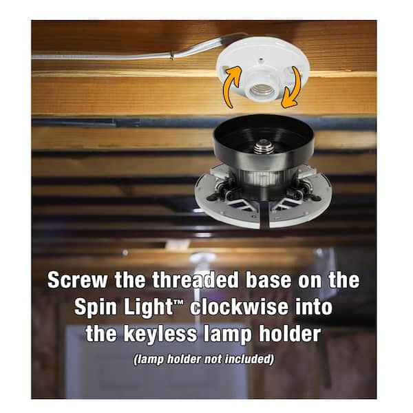 7 in. Spin Light 3 Adjustable Light Heads LED Flush Mount Garage Light Basement Screws Into Lampholder (4-Pack)
