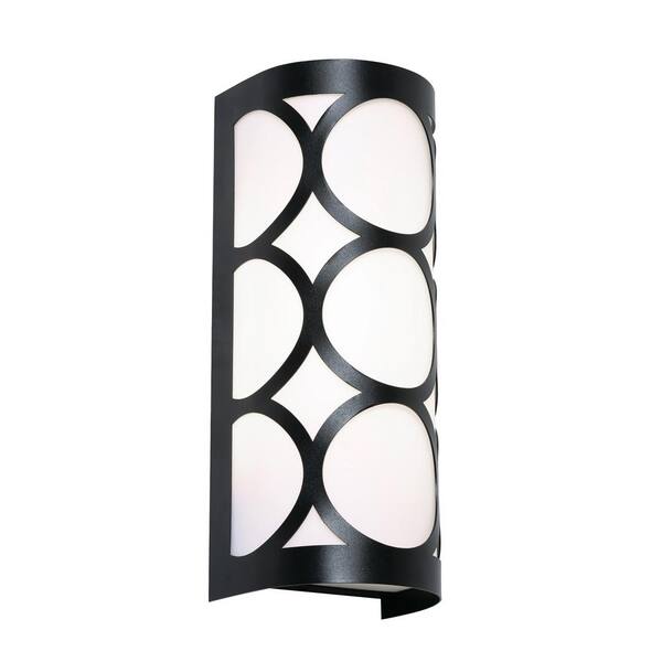 AFX Lake Transitional 1-Light Black Dimmable Wall Sconce with Acrylic ...