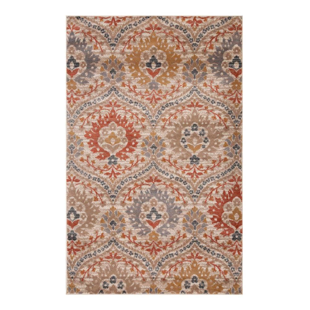 Superior Augusta Ginger 7 Ft. X 9 Ft. Oriental Floral Non-slip Area Rug 