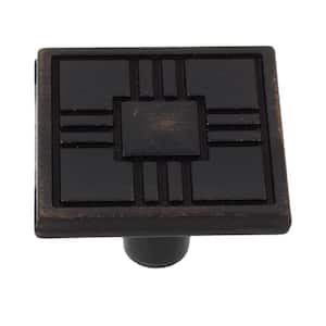 1-1/4 in. Oil Rubbed Bronze Craftsman Collection Square Cabinet Knobs (10-Pack)
