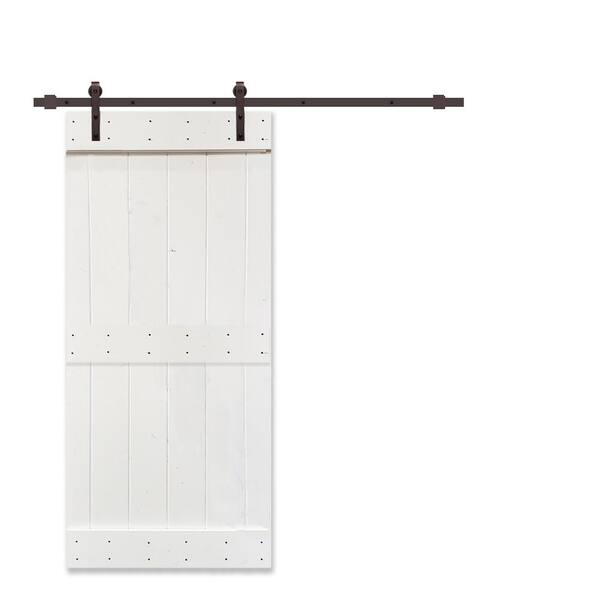 Calhome 36 In X 84 Mid Bar White Knotty Pine Wood Interior Sliding Barn Door With Hardware Kit Swd11 Ab 79 03w Calhome 36 In X 84 Mid Bar White, Home Depot Sliding Barn Door Hardware