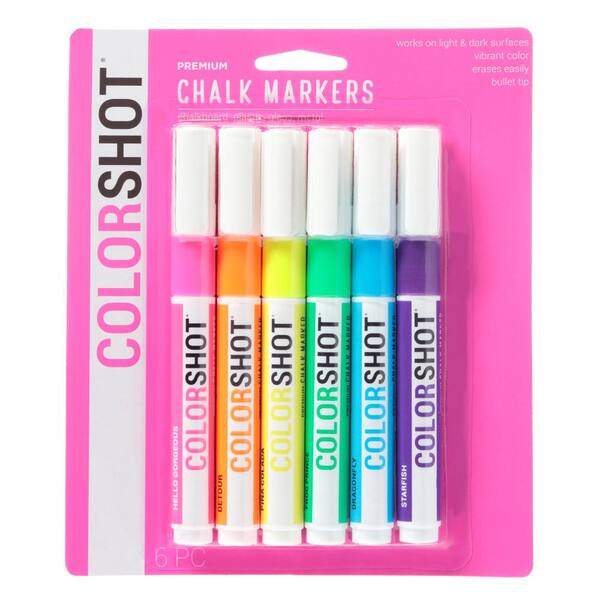 COLORSHOT Bright Colors Chalk Craft Pen (6-Pack)