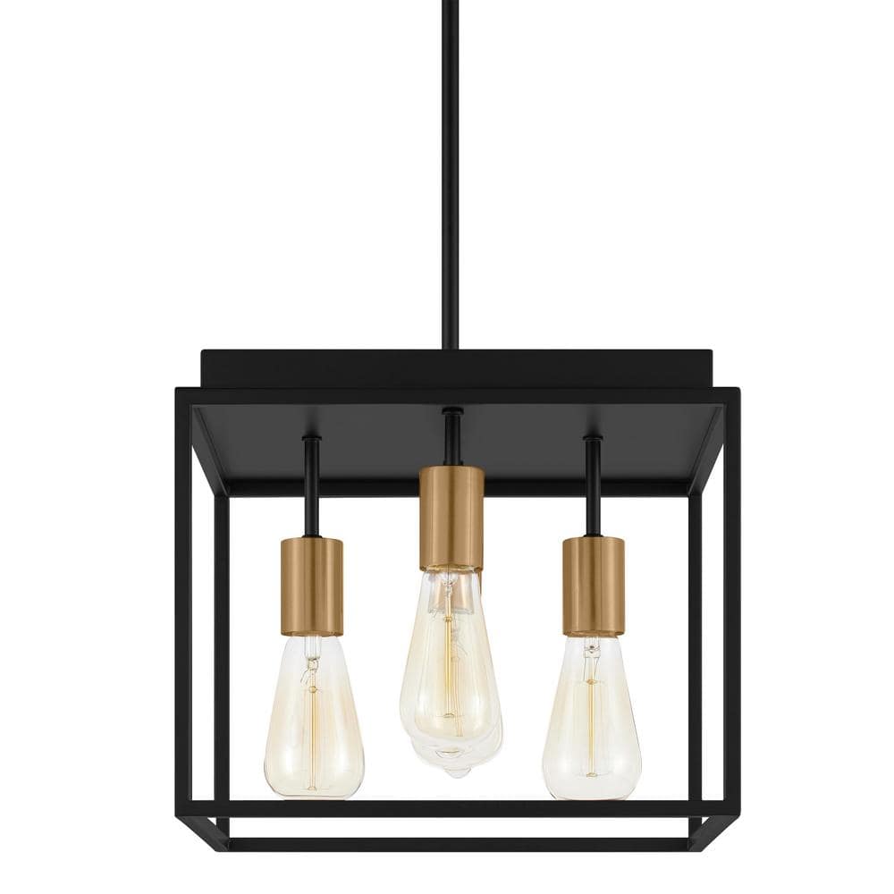 Rollins 2 in 1 Black Semi-Flush Mount/Pendant Convertible