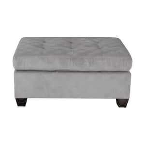 Garbo Taupe Microfiber Rectangle Ottoman