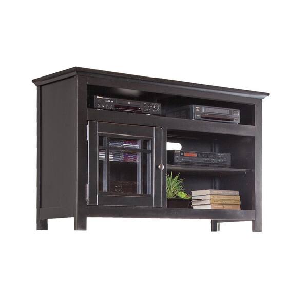 Progressive Furniture Emerson Hills 54 in. Black Wood TV Stand Fits TVs Up to 60 in. with Storage Doors