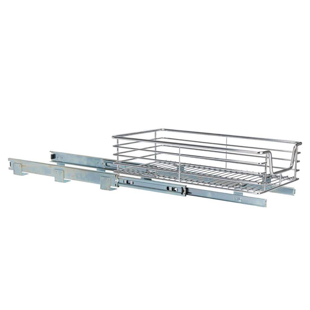 14.5 in. Chrome Sliding Pull-Out Cabinet Organizer