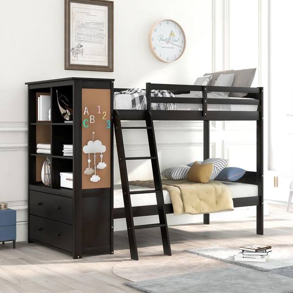 Bookcase And Drawers, Bunk Bed With Bookcase Headboard