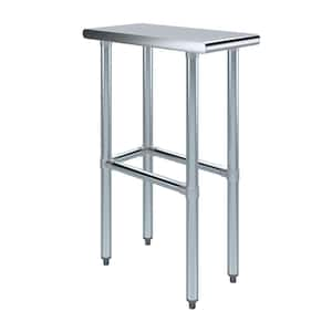 24 in. x 12 in. Stainless Steel Open Base Kitchen Utility Table Metal Prep Table