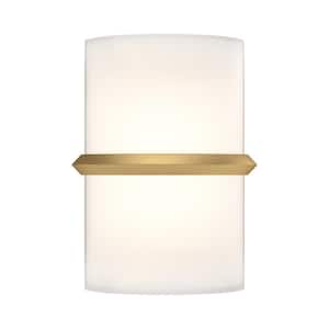 Pondi 9 in., 1-Light 13-Watt Brushed Gold Integrated LED Wall Sconce