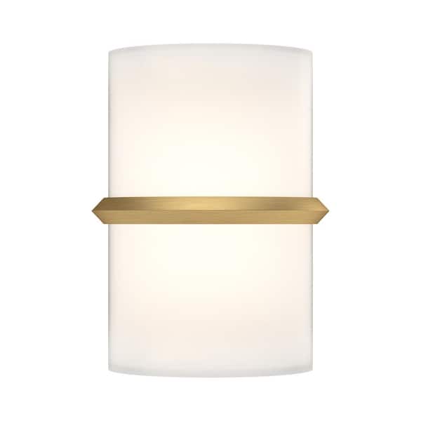KUZCO Pondi 9 in., 1-Light 13-Watt Brushed Gold Integrated LED Wall Sconce