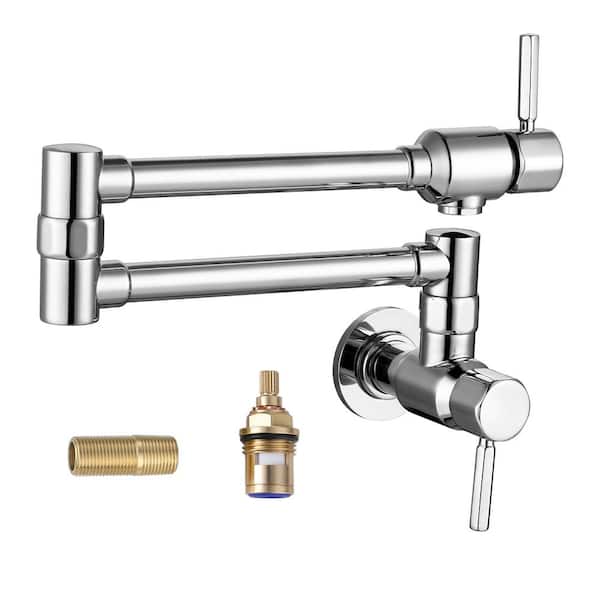 ARCORA Folding Wall Mounted Pot Filler with Single Handle in Chrome
