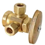 1/2 in. FIP Inlet x 3/8 in. O.D. Compression x 3/8 in. O.D. Compression Dual Outlet Multi-Turn Valve