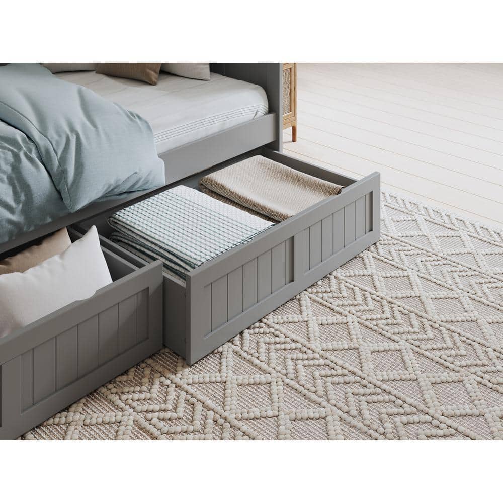 Nantucket Gray Twin Wood Daybed with Storage Drawers