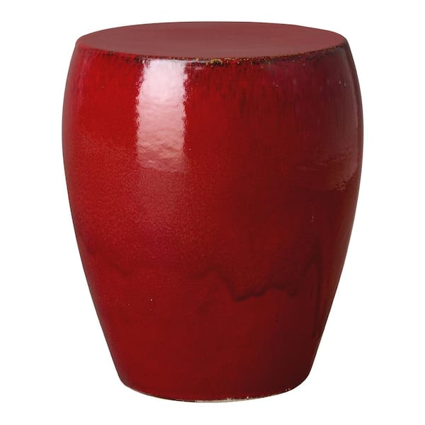 Emissary Round Red Ceramic Garden Stool