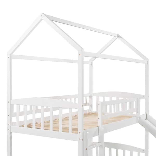 Harper & Bright Designs White Twin Size House Loft Bed with