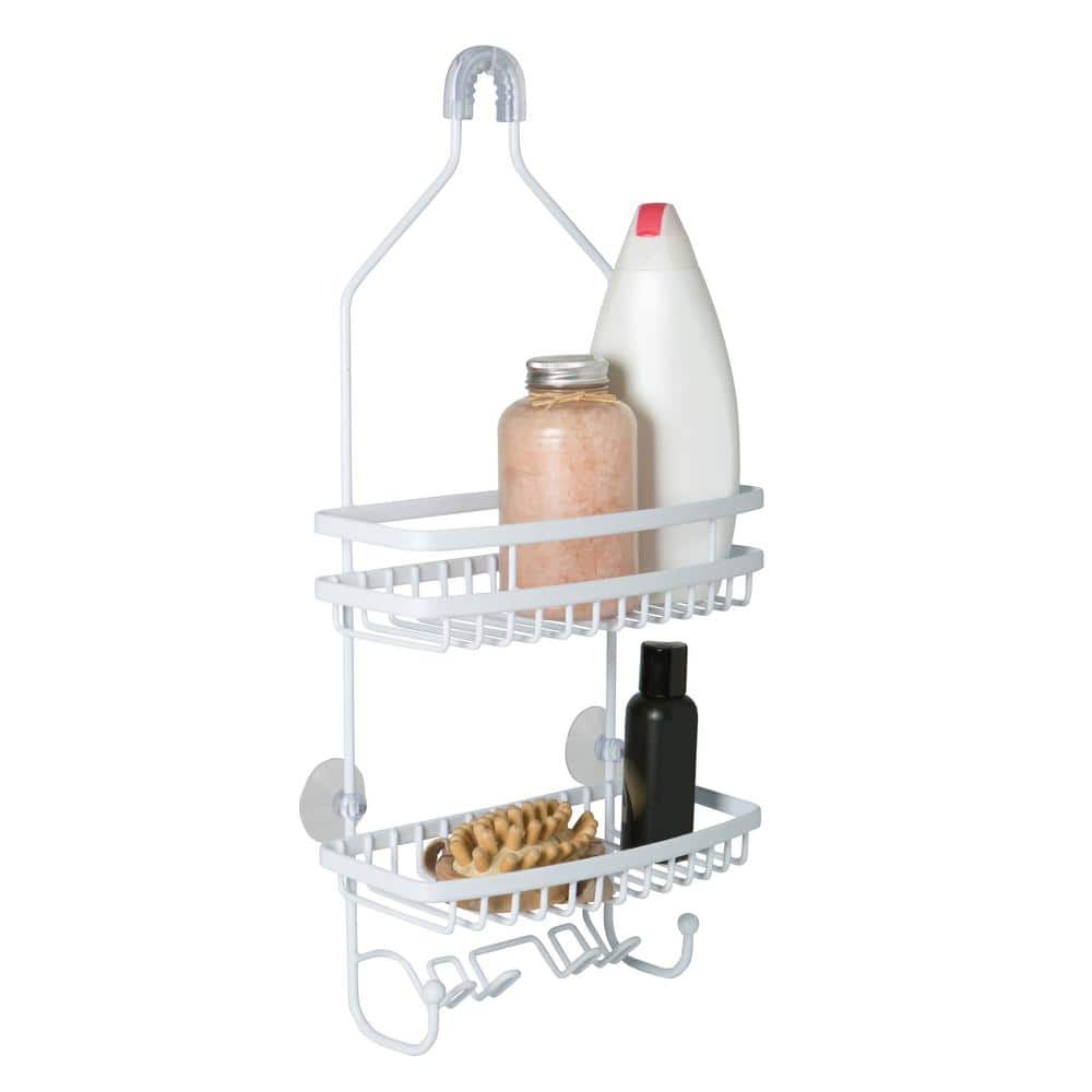 FesGif 2 Pack Glass Corner Shelf for Bathroom Shower Caddy Basket