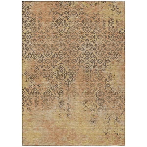 Chantille Machine Washable Indoor/Outdoor Abstract ACN2788 Copper 9 ft. x 12 ft. Area Rug