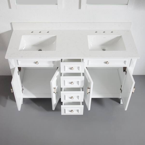 AKIRANAKA ホワイト ダブルブレスト ベスト サイズ2 WELLFOR Artwood 60 in. W x 22 in. D x 35 in. H Bath Vanity in