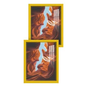 Modern 11 in. x 14 in. Yellow Picture Frame (Set of 2)