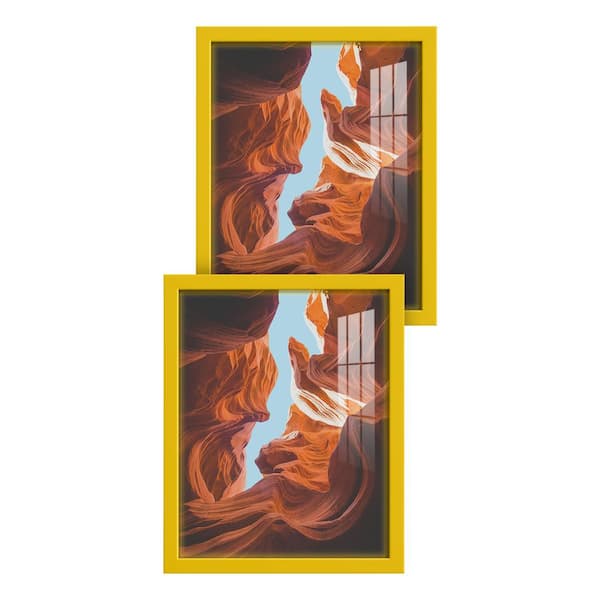 Wexford Home Modern 11 in. x 14 in. Yellow Picture Frame (Set of 2)