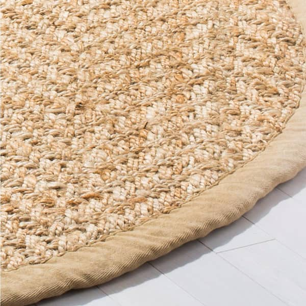  SAFAVIEH Natural Fiber Round Collection NFB246A - Alfombra  redonda de yute con encanto de campo de 4 pies, hecha a mano : Hogar y  Cocina