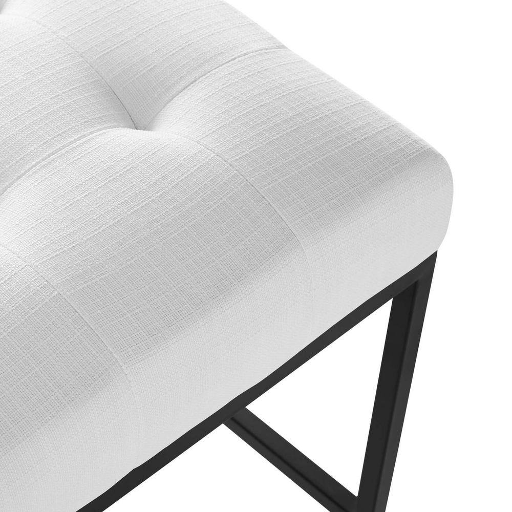 Gray Polyester Upholstered Counter Stool with Black Stainless Steel Base