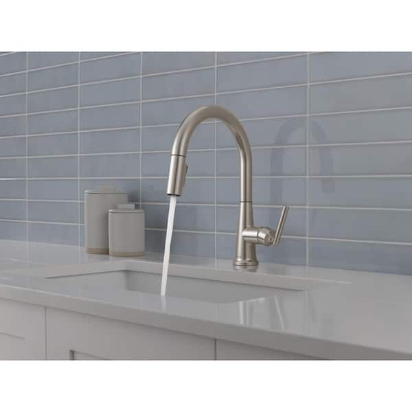 Foundations Design Series Modern Stainless 14.94 in. H Pull Down Sprayer Kitchen Faucet with 360° Swivel Spout