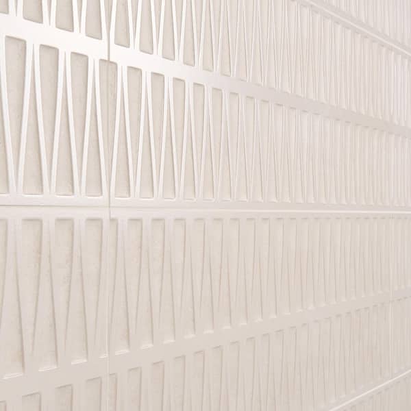 decoホワイト Ivy Hill Tile Terravine Deco White 11.73 in. x 35.35 in. 3D Mixed