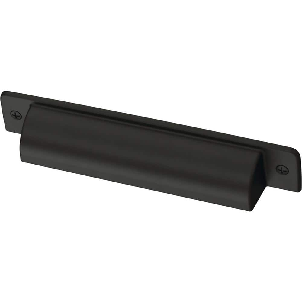 Liberty Iron Craft 4 in. (102 mm) Matte Black Drawer Cup Pull