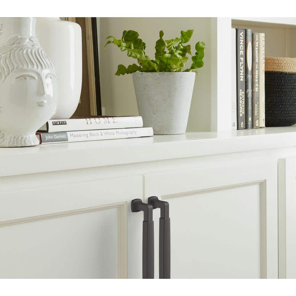 Matte Black Zinc Cabinet and Drawer Pull with Mounting Hardware