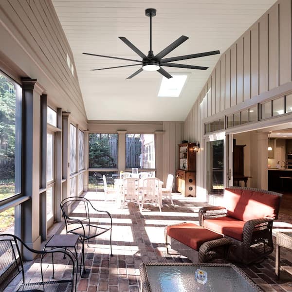 Archer 65 in. Integrated LED Indoor Black Ceiling Fans with Light and Remote Control Included