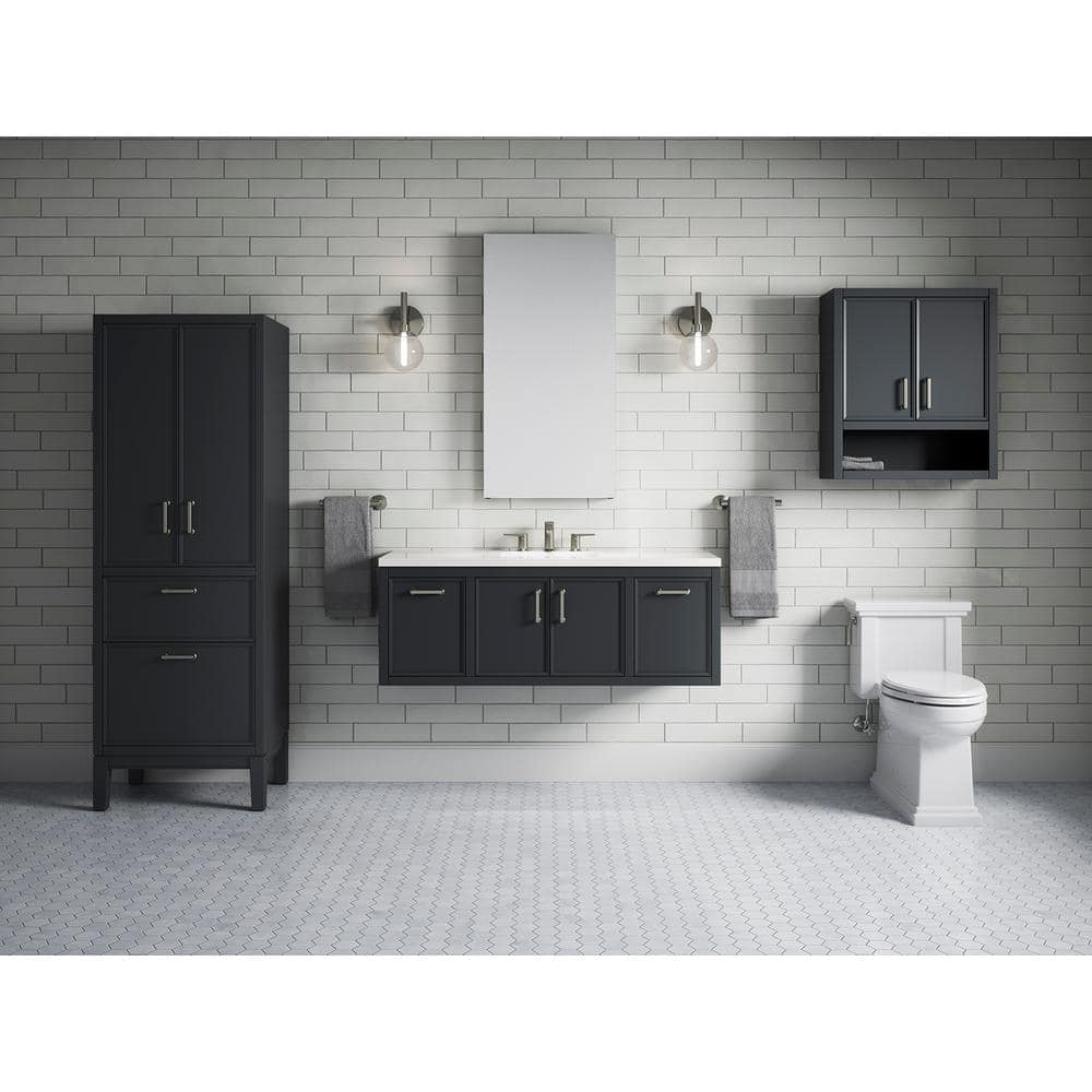 Slate Grey 48-Inch MDF Bathroom Vanity with Quartz Top