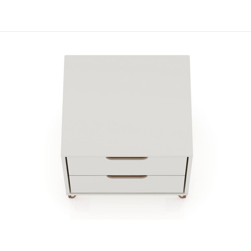 Set of 2 Off White Hairpin Leg 2-Drawer Nightstands