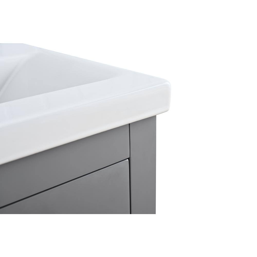 30" Cashmere Gray Single Bathroom Vanity Set with Ceramic Top