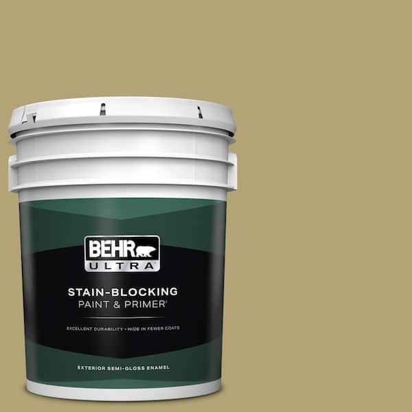 BEHR ULTRA 5 gal. #PMD-101 Green Fig Semi-Gloss Enamel Exterior Paint & Primer