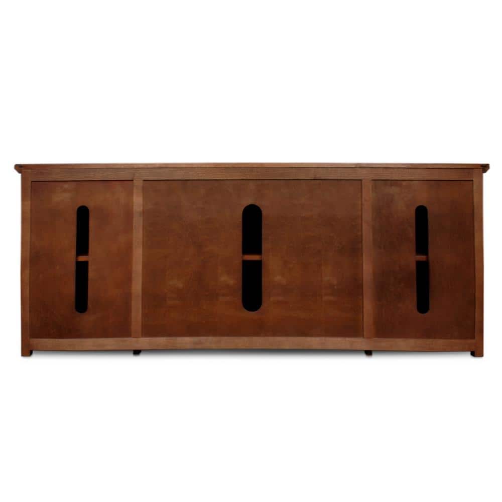 Mission Oak 60-Inch TV Stand with Glass Doors