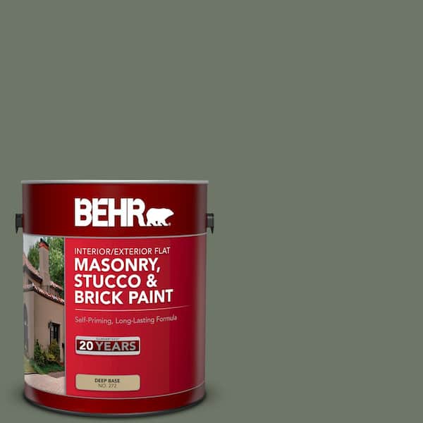 1 gal. #PPU10-19 Conifer Green Flat Interior/Exterior Masonry, Stucco and Brick Paint