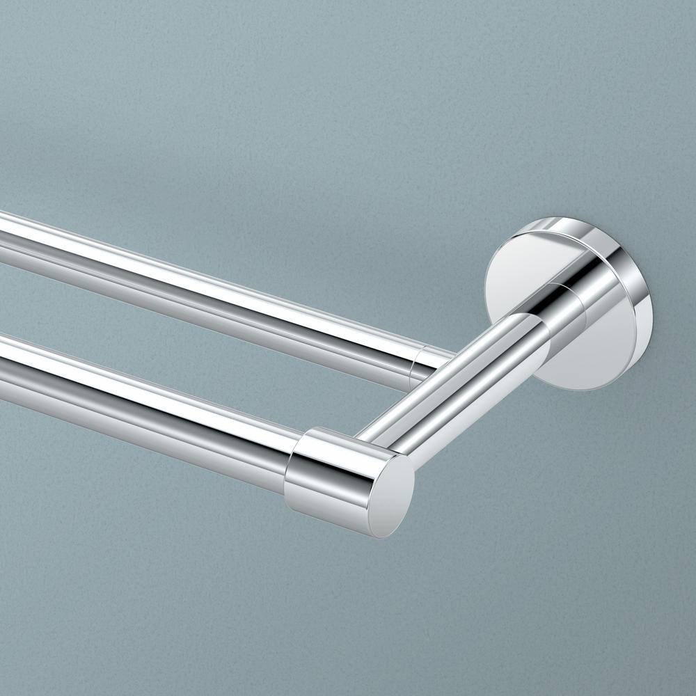 Chrome 26-Inch Wall Mounted Double Towel Bar