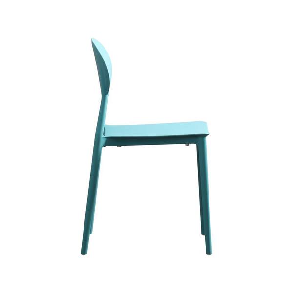 maocao hoom Teal modern injection molded plastic outdoor chairs with open oval backrest design set of 2 HSH 64271.00T The Home Depot